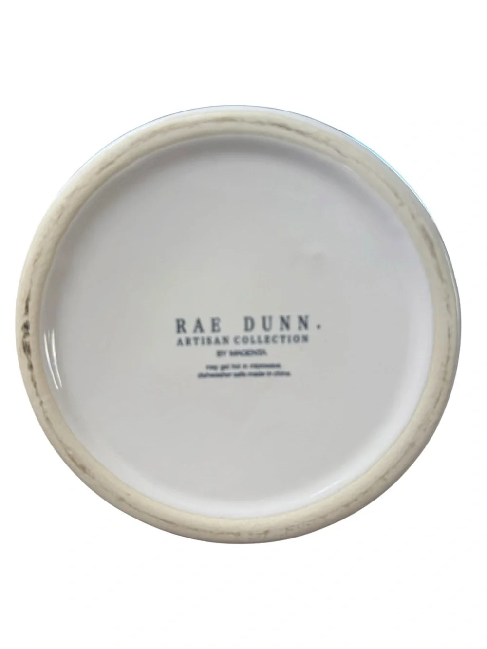 Rae Dunn Artisan White Ceramic Cat Treat Jar with Orange Cat Illustration - Meow